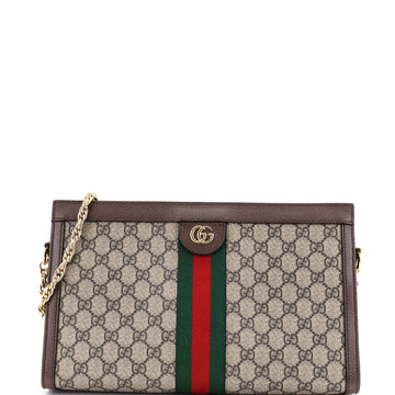 Gucci Ophidia Chain Shoulder Bag GG Coated Canvas Medium
