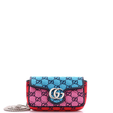 Gucci GG Marmont Flap Bag Diagonal Quilted GG Canvas Super Mini