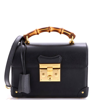 Gucci Padlock Bamboo Shoulder Bag Leather Small