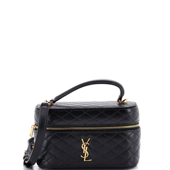 Saint Laurent Gaby Zip Around Vanity Bag Quilted Leather Mini