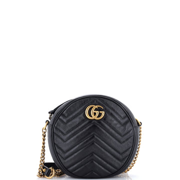 Gucci GG Marmont Round Shoulder Bag Matelasse Leather Mini