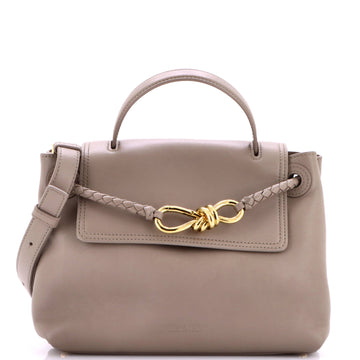 Bottega Veneta Ciao Ciao Top Handle Bag Leather with Intrecciato Detail Small