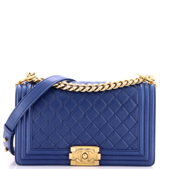 Chanel Boy Flap Bag Quilted Lambskin Old Medium
