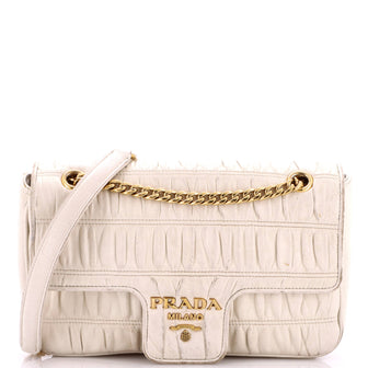 Prada Chain Flap Shoulder Bag Nappa Gaufre Medium