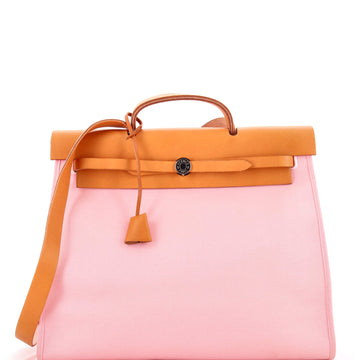 Hermes Herbag Zip Leather and Toile 39