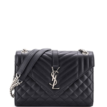 Saint Laurent Classic Monogram Envelope Satchel Mixed Matelasse Leather Medium