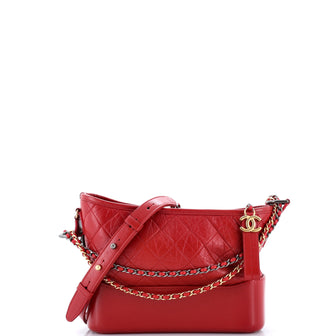 Chanel Gabrielle Hobo with Logo Handle Quilted Aged Calfskin Medium