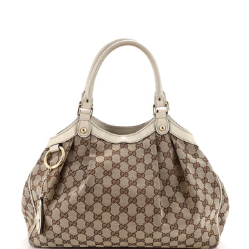 Gucci Sukey Tote GG Canvas with Leather Medium