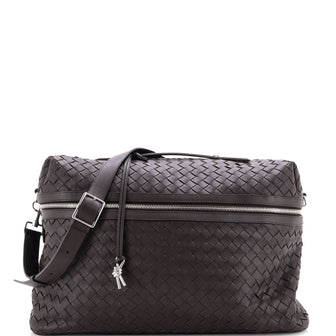 Bottega Veneta Bang Bang Weekender Bag Intrecciato Leather