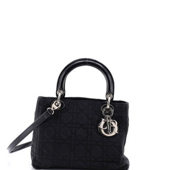 Christian Dior Vintage Lady Dior Bag Cannage Quilt Nylon Medium