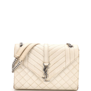 Saint Laurent Classic Monogram Envelope Satchel Mixed Matelasse Leather Medium