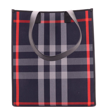 Burberry Book Tote Check E-Canvas Large