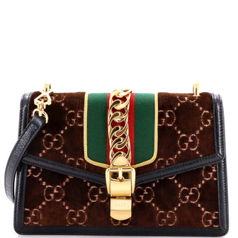 Gucci Sylvie Shoulder Bag GG Velvet Small