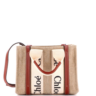 Chloe Woody Convertible Tote Canvas with Leather Small