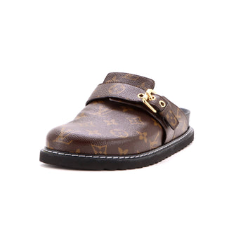 Louis Vuitton Cosy Flat Clog Mules Monogram Canvas and Leather