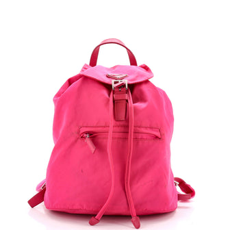Prada Front Zip Drawstring Backpack Tessuto Large