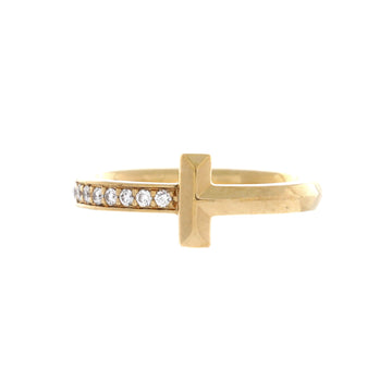 Tiffany & Co. T1 Ring 18K Yellow Gold with Diamonds Narrow