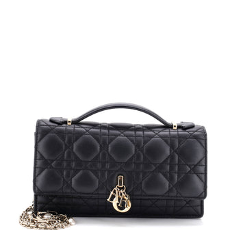 Christian Dior My Dior Top Handle Flap Bag Cannage Quilt Lambskin Mini