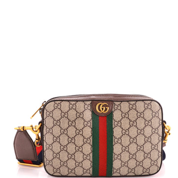 Gucci Ophidia Zip Wristlet Shoulder Bag GG Coated Canvas Small