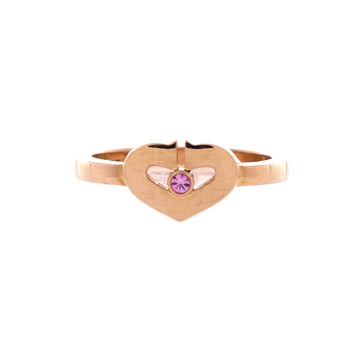 Cartier Hearts and Symbols C Heart Ring 18K Rose Gold with Pink Sapphire