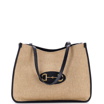 Gucci Horsebit 1955 Tote Canvas and Leather Medium