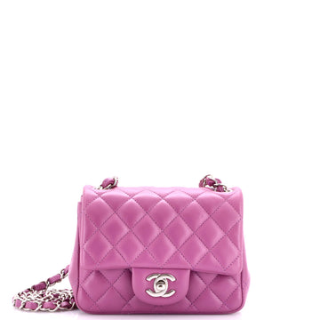 Chanel Square Classic Single Flap Bag Quilted Lambskin Mini