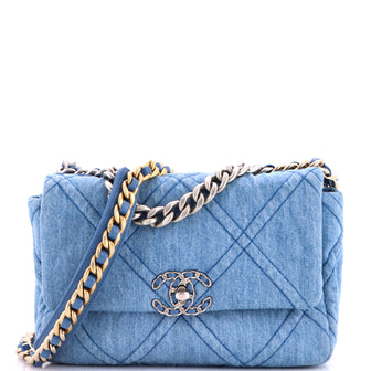 Chanel 19 Flap Bag Quilted Denim Medium