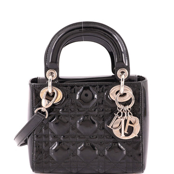 Christian Dior Lady Dior Bag Cannage Quilt Patent Mini