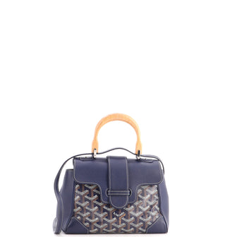 Goyard Saigon Top Handle Bag Coated Canvas with Leather Mini