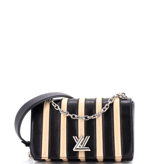 Louis Vuitton GO-14 Stripe Handbag Leather and Patent PM