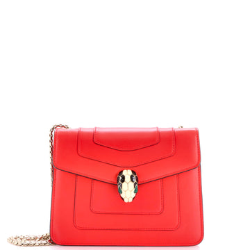 Bvlgari Serpenti Forever Square Shoulder Bag Leather Small