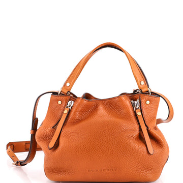 Burberry Maidstone Tote Leather with House Check Canvas Small