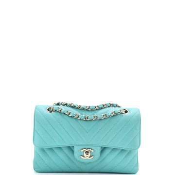 Chanel Classic Double Flap Bag Chevron Caviar Small