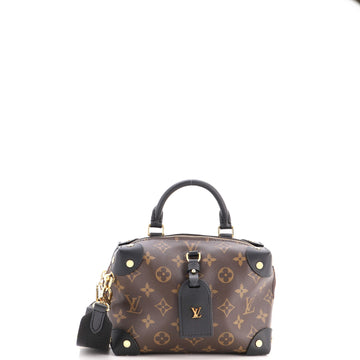 Louis Vuitton Petite Malle Souple Handbag Monogram Canvas with Leather