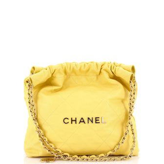 Chanel 22 Chain Hobo Quilted Caviar Small