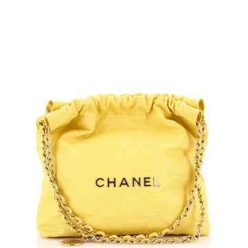 Chanel 22 Chain Hobo Quilted Caviar Small