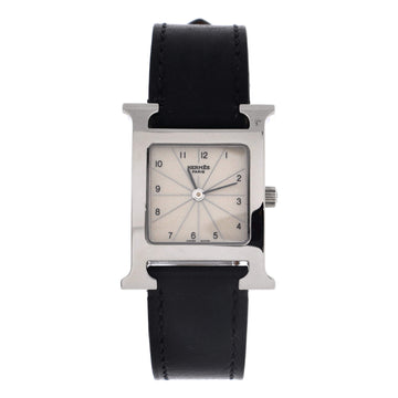 Hermes Heure H Quartz Watch Plated Metal and Leather 21