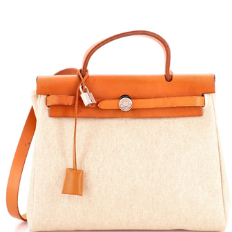 Hermes Herbag Toile and Leather PM