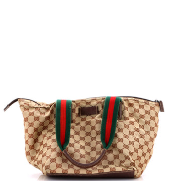 Gucci Web Zip Tote GG Canvas Large