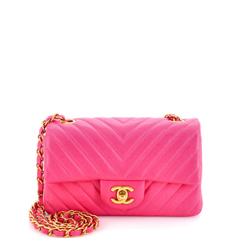 Chanel Classic Single Flap Bag Chevron Lambskin Mini