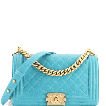 Chanel Boy Flap Bag Quilted Caviar Old Medium
