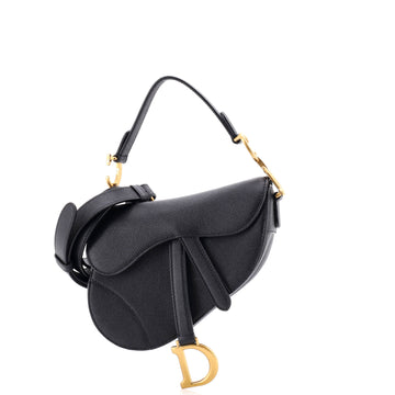 Christian Dior Saddle Handbag with Strap Leather Mini