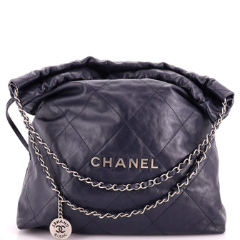 Chanel 22 Chain Hobo Quilted Calfskin Large