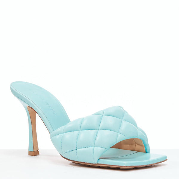 BOTTEGA VENETA 水色 レザー ミュール Bottega Veneta Women's Bottega Veneta Leather Mule Sandals 144130065