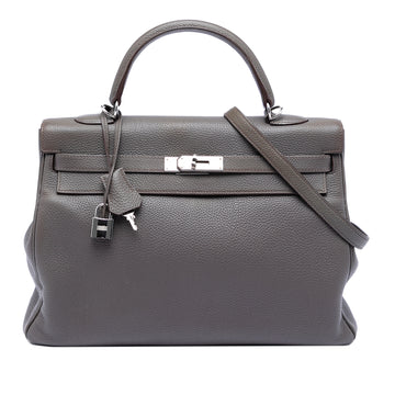 Kelly Handbag Grey Togo with Palladium Hardware 35