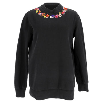 Givenchy Flower-Embroidered Sweatshirt in Black Cotton