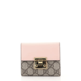 Gucci Padlock Flap Wallet GG Coated Canvas and Leather Small