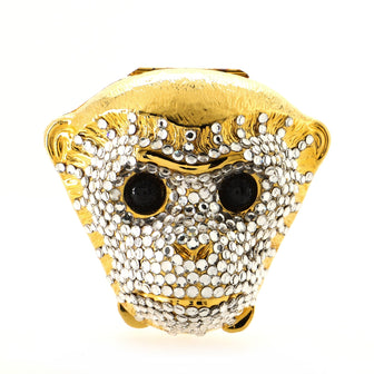 Judith Leiber Monkey Head Pill Box Crystal Embellished Metal