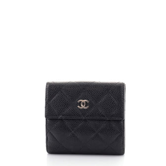 Chanel CC Compact Wallet Quilted Caviar