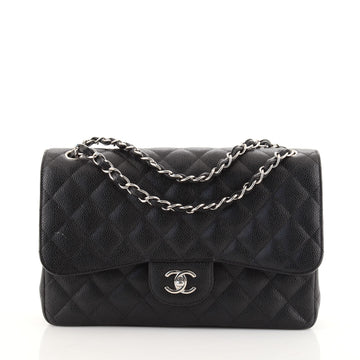 Chanel Classic Double Flap Bag Quilted Caviar Jumbo